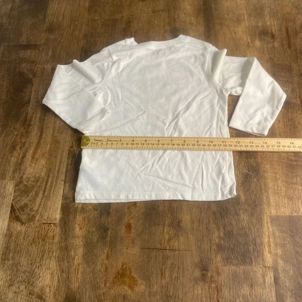 Old Navy Graphic Tee‎ Kids White Twinkle Toes Ballerina Long Sleeve SIZE 3T